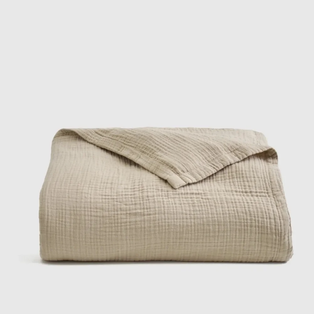 NWT! Quince 100% Organic Cotton Airy Gauze Dune Blanket! Full/ Queen (460)